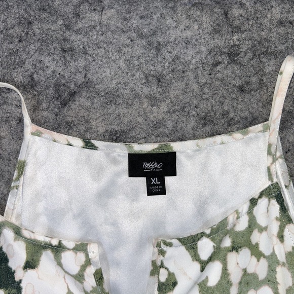 New Mossimo Halter Dress Women's XL White Geometric Tie‎ Waist Sleeveless Party - Picture 5 of 9